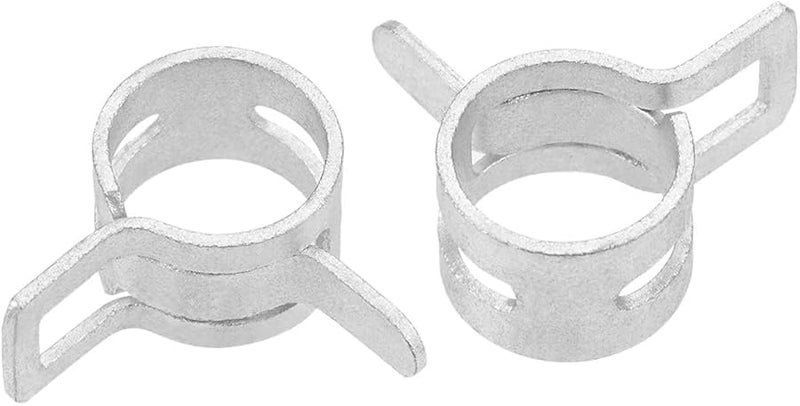 10mm Silver Manganese Steel Fuel Line Hose Clamp 50pcs Spring Band Clips